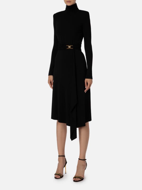 Asymmetric midi dress made of jersey